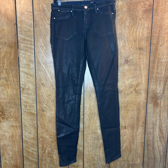 Club Monaco Wax Coated Black Jeans size 4 - Picture 1 of 9